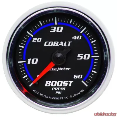 AutoMeter GAUGE; BOOST; 2 1/16in.; 60PSI; MECHANICAL; COBALT - 6105