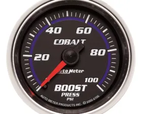 AutoMeter GAUGE; BOOST; 2 1/16in.; 100PSI; MECHANICAL; COBALT