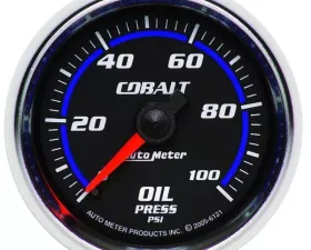 AutoMeter GAUGE; OIL PRESSURE; 2 1/16in.; 100PSI; MECHANICAL; COBALT