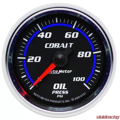 AutoMeter GAUGE; OIL PRESSURE; 2 1/16in.; 100PSI; MECHANICAL; COBALT - 6121