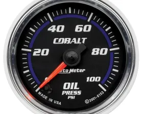 AutoMeter GAUGE; OIL PRESSURE; 2 1/16in.; 100PSI; DIGITAL STEPPER MOTOR; COBALT