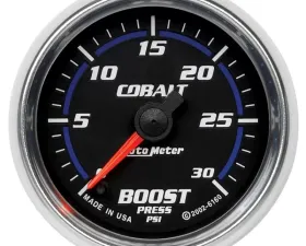 AutoMeter GAUGE; BOOST; 2 1/16in.; 30PSI; DIGITAL STEPPER MOTOR; COBALT