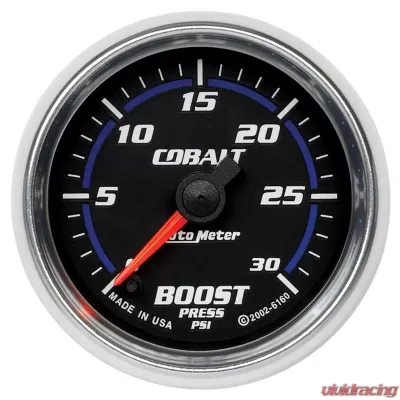 AutoMeter GAUGE; BOOST; 2 1/16in.; 30PSI; DIGITAL STEPPER MOTOR; COBALT - 6160