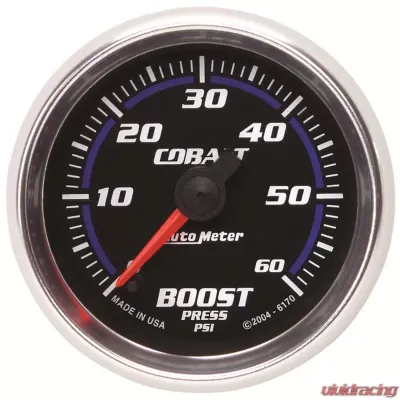 AutoMeter GAUGE; BOOST; 2 1/16in.; 60PSI; DIGITAL STEPPER MOTOR; COBALT - 6170