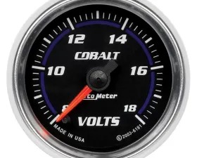 AutoMeter GAUGE; VOLTMETER; 2 1/16in.; 18V; DIGITAL STEPPER MOTOR; COBALT