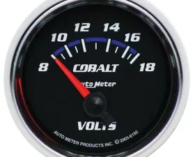 AutoMeter GAUGE; VOLTMETER; 2 1/16in.; 18V; ELECTRIC; COBALT
