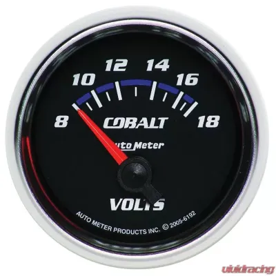 AutoMeter GAUGE; VOLTMETER; 2 1/16in.; 18V; ELECTRIC; COBALT - 6192