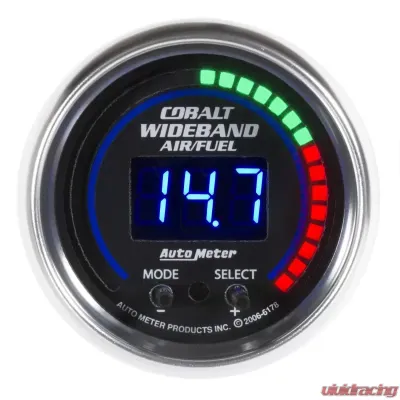 AutoMeter GAUGE; AIR/FUEL RATIO-PRO PLUS; 2 1/16in.; 10:1-20:1; DIGITAL W/PK/WRN; COBALT - 6197