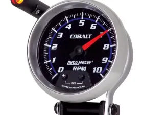 AutoMeter GAUGE; TACHOMETER; 3 3/4in.; 10K RPM; PEDESTAL W/EXT. QUICK-LITE; COBALT