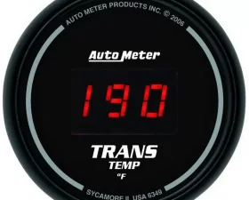 AutoMeter GAUGE; TRANS TEMP; 2 1/16in.; 340deg.F; DIGITAL; BLACK DIAL W/RED LED