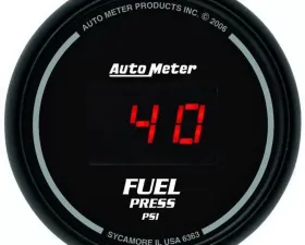 AutoMeter GAUGE; FUEL PRESSURE; 2 1/16in.; 100PSI; DIGITAL; BLACK DIAL W/RED LED