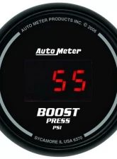 AutoMeter GAUGE; BOOST; 2 1/16in.; 60PSI; DIGITAL; BLACK DIAL W/RED LED                                     - 6370 - Image 3