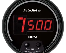 AutoMeter GAUGE; TACH; 3 3/8in.; 10K RPM; IN-DASH; DIGITAL; BLACK DIAL W/RED LED