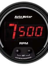 AutoMeter GAUGE; TACH; 3 3/8in.; 10K RPM; IN-DASH; DIGITAL; BLACK DIAL W/RED LED                                     - 6397 - Image 3
