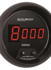 AutoMeter GAUGE; TACH; 3 3/8in.; 10K RPM; IN-DASH; DIGITAL; BLACK DIAL W/RED LED                                     - 6397 - Image 3