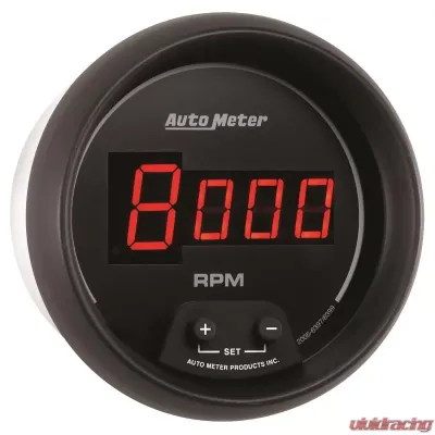 AutoMeter GAUGE; TACH; 3 3/8in.; 10K RPM; IN-DASH; DIGITAL; BLACK DIAL W/RED LED - 6397