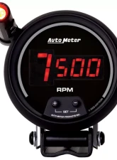 AutoMeter GAUGE; TACH; 3 3/4in.; 10K RPM; PEDESTAL W/QUICK-LITE; DIGITAL; BLK W/RED LED                                     - 6399 - Image 3