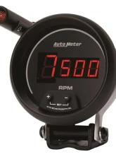 AutoMeter GAUGE; TACH; 3 3/4in.; 10K RPM; PEDESTAL W/QUICK-LITE; DIGITAL; BLK W/RED LED                                     - 6399 - Image 2