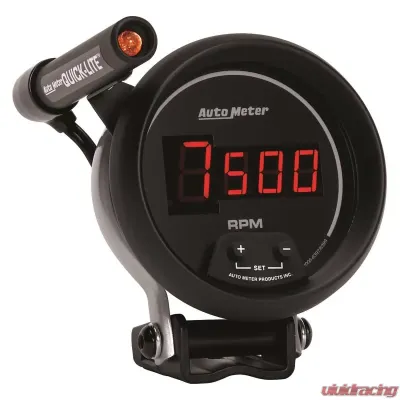 AutoMeter GAUGE; TACH; 3 3/4in.; 10K RPM; PEDESTAL W/QUICK-LITE; DIGITAL; BLK W/RED LED - 6399