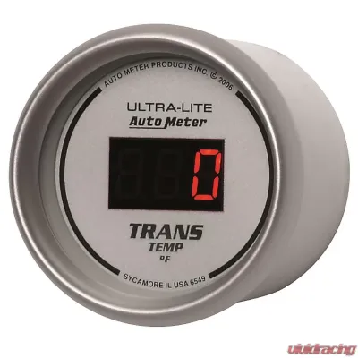 AutoMeter GAUGE; TRANS TEMP; 2 1/16in.; 340deg.F; DIGITAL; SILVER DIAL W/RED LED - 6549