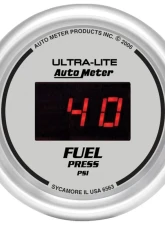 AutoMeter GAUGE; FUEL PRESSURE; 2 1/16in.; 100PSI; DIGITAL; SILVER DIAL W/RED LED                                     - 6563 - Image 3
