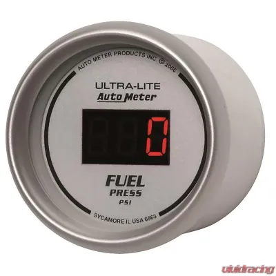 AutoMeter GAUGE; FUEL PRESSURE; 2 1/16in.; 100PSI; DIGITAL; SILVER DIAL W/RED LED - 6563