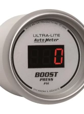 AutoMeter GAUGE; BOOST; 2 1/16in.; 60PSI; DIGITAL; SILVER DIAL W/RED LED                                     - 6570 - Image 3