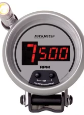 AutoMeter GAUGE; TACH; 3 3/4in.; 10K RPM; PEDESTAL W/QUICK-LITE; DIGITAL; SLVR W/RED LED                                     - 6599 - Image 3