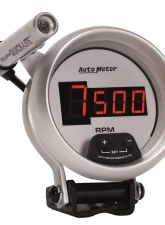 AutoMeter GAUGE; TACH; 3 3/4in.; 10K RPM; PEDESTAL W/QUICK-LITE; DIGITAL; SLVR W/RED LED                                     - 6599 - Image 3