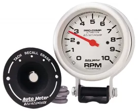 AutoMeter GAUGE; TACHOMETER; 3 3/4in.; 10K RPM; PEDESTAL W/PEAK MEMORY; ULTRA-LITE