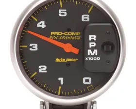 AutoMeter GAUGE; TACHOMETER; 5in.; 6K RPM DIESEL; PEDESTAL W/PEAK MEMORY; PRO-COMP
