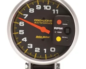 AutoMeter GAUGE; TACHOMETER; 5in.; 11K RPM; PEDESTAL W/PEAK MEMORY; PRO-COMP