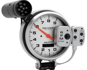 AutoMeter GAUGE; TACH; 5in.; 9K RPM; PRO-STOCK PEDESTAL W/SUPER LITE/PEAK MEM; ULTRA-LITE