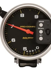 AutoMeter GAUGE; TACH; 5in.; 9K RPM; PEDESTAL DUAL RANGE W/QUICK LITE/PEAK MEM; PRO-COMP                                     - 6852 - Image 4