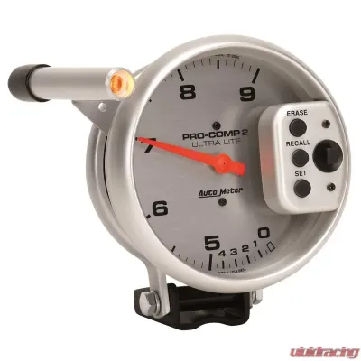 AutoMeter GAUGE; TACH; 5in.; 9K RPM; PEDESTAL W/QUICK LITE; DUAL RANGE W/PEAK MEMORY; UL - 6854