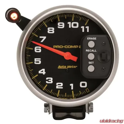AutoMeter GAUGE; TACH; 5in.; 11K RPM; PEDESTAL W/QUICK LITE/PEAK MEMORY; PRO-COMP - 6857