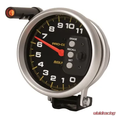 AutoMeter GAUGE; TACH; 5in.; 11K RPM; PEDESTAL W/QUICK LITE/PEAK MEMORY; PRO-COMP - 6857