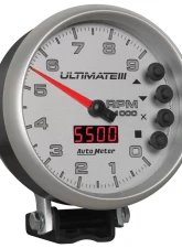 AutoMeter GAUGE; TACH; 5in.; 9K RPM; PEDESTAL; DATALOGGING; ULTIMATE III PLAYBACK; SILVER                                     - 6882 - Image 5