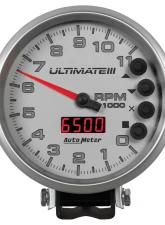AutoMeter GAUGE; TACH; 5in.; 11K RPM; PEDESTAL; DATALOGGING; ULTIMATE III PLAYBACK; SILVER                                     - 6886 - Image 6