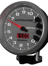 AutoMeter GAUGE; TACH; 5in.; 11K RPM; PEDESTAL; DATALOGGING; ULTIMATE III PLAYBACK; SILVER                                     - 6886 - Image 3
