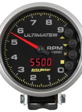 AutoMeter GAUGE; TACH; 5in.; 9K RPM; PEDESTAL; DATALOGGING; ULTIMATE III PLAYBACK; BLACK                                     - 6887 - Image 6