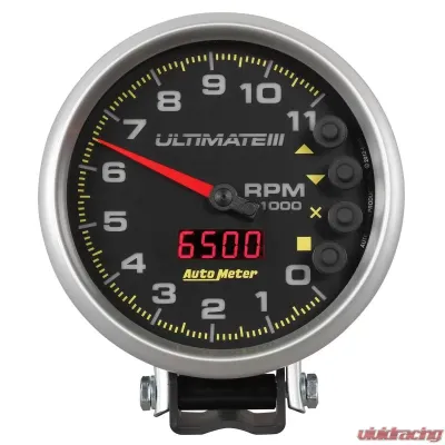 AutoMeter GAUGE; TACH; 5in.; 11K RPM; PEDESTAL; DATALOGGING; ULTIMATE III PLAYBACK; BLACK - 6888