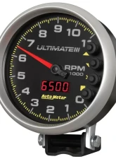 AutoMeter GAUGE; TACH; 5in.; 11K RPM; PEDESTAL; DATALOGGING; ULTIMATE III PLAYBACK; BLACK                                     - 6888 - Image 2