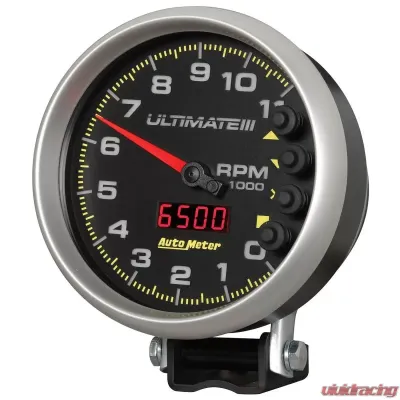 AutoMeter GAUGE; TACH; 5in.; 11K RPM; PEDESTAL; DATALOGGING; ULTIMATE III PLAYBACK; BLACK - 6888