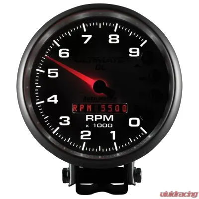 AutoMeter GAUGE; TACH; 5in.; 9K RPM; PEDESTAL; DATALOGGING; ULTIMATE DL PLAYBACK; SILVER - 6894