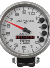 AutoMeter GAUGE; TACH; 5in.; 11K RPM; PEDESTAL; DATALOGGING; ULTIMATE DL PLAYBACK; SILVER                                     - 6895 - Image 6