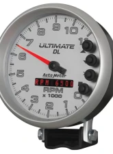 AutoMeter GAUGE; TACH; 5in.; 11K RPM; PEDESTAL; DATALOGGING; ULTIMATE DL PLAYBACK; SILVER                                     - 6895 - Image 2