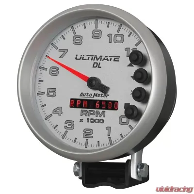 AutoMeter GAUGE; TACH; 5in.; 11K RPM; PEDESTAL; DATALOGGING; ULTIMATE DL PLAYBACK; SILVER - 6895