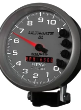 AutoMeter GAUGE; TACH; 5in.; 11K RPM; PEDESTAL; DATALOGGING; ULTIMATE DL PLAYBACK; SILVER                                     - 6895 - Image 3