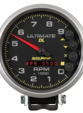 AutoMeter GAUGE; TACH; 5in.; 9K RPM; PEDESTAL; DATALOGGING; ULTIMATE DL PLAYBACK; BLACK                                     - 6896 - Image 6